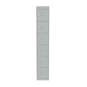 Bisley 6 Door Steel Locker Silver W305xD457xH1802mm 5 Year Warranty image