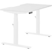 LEAP Electric Dual Motor Height Adjustable Rectangular Sit Stand Desk Dual Purpose Reversible Scallop Top W1200xD700xH620-1270mm White Top White Frame 10 Year Warranty image