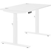 LEAP Electric Dual Motor Height Adjustable Rectangular Sit Stand Desk Portal Top W1200xD700xH620-1270mm White Top White Frame 10 Year Warranty image