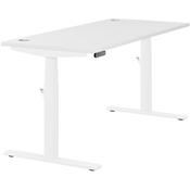 LEAP Electric Dual Motor Height Adjustable Rectangular Sit Stand Desk Portal Top W1600xD700xH620-1270mm White Top White Frame 10 Year Warranty image