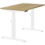 LEAP Electric Dual Motor Height Adjustable Rectangular Sit Stand Desk Portal Top W1200xD700xH620-1270mm Urban Oak Top White Frame 10 Year Warranty image