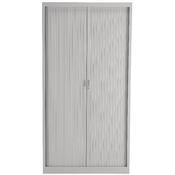 Steel Open Tambour 1950 mm H x 1000 mm W x 450 mm D in Grey, Lockable Side Opening Shutter Doors, Includes 4 Shelves, 5 Year Guarantee image