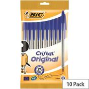 Bic Cristal Ballpoint Pen, Medium, Blue (Pack of 10) - Classic Writing Pen for Smooth and Consistent Writing image