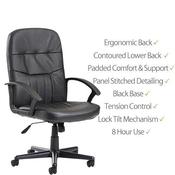 Cavalier High-Back Manager's Chair - Black Office Chair - Ergonomic Padding &amp; Support image