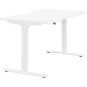 Zoom Electric Dual Motor Height Adjustable Sit Stand Office Desk Dual Purpose Reversible Scallop Top W1400xD800xH685-1185mm White Top White Frame 10 Year Warranty image