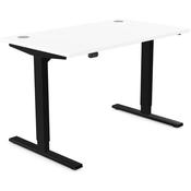 Zoom Electric Dual Motor Height Adjustable Sit Stand Office Desk Portal Top W1200xD700xH685-1185mm White Top Black Frame 10 Year Warranty image