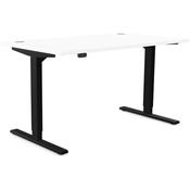 Zoom Electric Dual Motor Height Adjustable Sit Stand Office Desk Portal Top W1400xD800xH685-1185mm White Top Black Frame 10 Year Warranty image