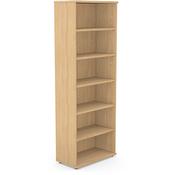 Tall Bookcase with Adjustable Shelves and Floor-leveller Feet W800xD420xH2210mm 18mm Panel Beech - Universal Storage Can Be Used Alone Or Accompany The Switch Komo or Ashford Ranges image