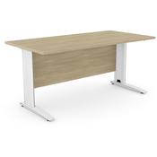 Cantilever Office Desk Rectangular With White Cable Managed Leg W1600xD800xH725mm Urban Oak Komo image