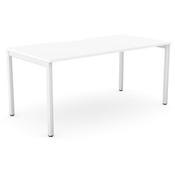 C-Sense Rectangular Single Desk with White Scallop Top &amp; White Leg W1600xD800xH725mm image