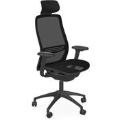 NV Posture Office Chair with Contoured Mesh Back and Seat and Adjustable Lumbar Support &amp; Headrest Black image