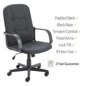 Jack 2 Executive Office Chair - Charcoal - Ergonomic Comfort - 2 Years Warranty