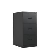Steel 3 Drawer Filing Cabinet Black image