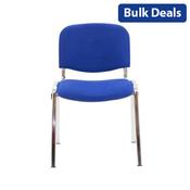 Multi Purpose Stacking Chair Royal Blue Fabric &amp; Chrome Frame image