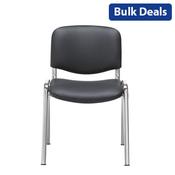 Multi Purpose Stacking Chair Black Vinyl &amp; Chrome Frame