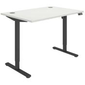 Core Electric Single Motor Height Adjustable Sit Stand Desk 1200 x 800 Arctic White Top and Black frame 5 Year Warranty image
