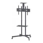 Manhattan TV &amp; Monitor Mount Trolley Stand - 37” to 65” Screen - Black - VESA Compatible - 200x200 to 600x400mm - Max 40kg