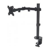 Manhattan TV &amp; Monitor Mount, Desk, Full Motion, 1 screen, Screen Sizes: 10-27 Inches, Black, Clamp Assembly, VESA 75x75 to 100x100mm, Max 8kg, Lifetime Warranty, Clamp, 8 kg, 33 cm (13 Inches), 81.3 cm (32 Inches), 100 x 100 mm, Black image