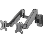 Manhattan Dual Screen TV &amp; Monitor Mount, Wall, Full Motion (Gas Spring), 2 screens, Screen Sizes: 17-32", Black, Dual Screen, VESA 75x75 to 100x100mm image