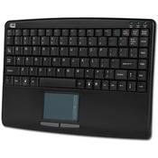Adesso SlimTouch 410 - Mini Touchpad Keyboard (Black, USB), Mini, Wired, USB, Membrane, QWERTY, Black image