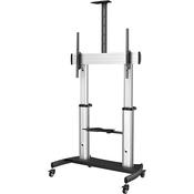StarTech.com Mobile TV Stand - Heavy Duty TV Cart for 60-100 Inches Display (100kg/220lb) - Height Adjustable Rolling Flat Screen Floor Standing on Wheels - Universal Television Mount w/Shelves, 2.54 m (100 Inches), 200 x 200 mm, 1000 x 600 mm, -10 - 5, S