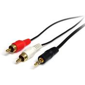 StarTech 3 ft Stereo Cable - 3.5 mm Male to Dual RCA Male Black image