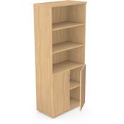 Tall Cupboard Part-Open Lockable Bottom Doors &amp; Adjustable Shelves W800xD420xH1850mm 18mm Panel Beech - Universal Storage Can Be Used Alone Or Accompany The Switch Komo or Ashford Ranges image
