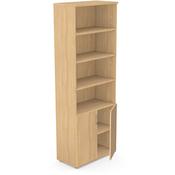 Tall Cupboard Part-Open Lockable Bottom Doors &amp; Adjustable Shelves W800xD420xH2210mm 18mm Panel Beech - Universal Storage Can Be Used Alone Or Accompany The Switch Komo or Ashford Ranges image