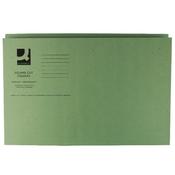 Q-Connect Green Square Cut Folder Medium Weight 250gsm Foolscap Pack of 100 image