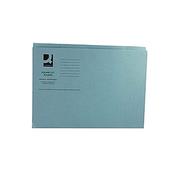 Q-Connect Blue Square Cut Folder Medium Weight 250gsm Foolscap Pack of 100 image