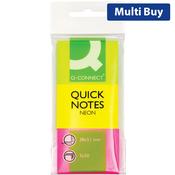 Q-Connect Quick Note Repositionable Pad 40x50mm Assorted Neon Pack of 3 Pads image