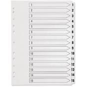 Index A4 Multi-Punched 1-15 Polypropylene White Q-Connect KF01355 image