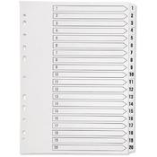 Index A4 Multi-Punched 1-20 Polypropylene White Q-Connect KF01356 image
