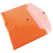 Q-Connect A4 Envelope Wallet, Plastic, Transparent, Red (Pack of 12) - Durable and Colourful Document Storage image