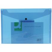 A4 Envelope Wallet Plastic Transparent Blue Pack 12 Q-Connect image