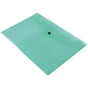 A4 Envelope Wallet Plastic Transparent Green Pack 12 Q-Connect image