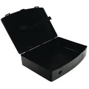 Foolscap Box File Black Plastic Twin Clip Lock 78mm Spine Q Connect image