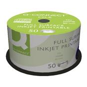Q-Connect Inkjet Printable CD-R Spindle - For data and music - 52x Speed, 700MB/80 Minute Capacity - (Pack of 50) image