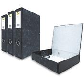 Box File Spring Lock Foolscap 75mm Spine Grey Cloudy 10 Pack Q Connect image