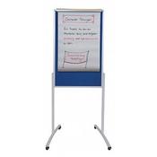 Franken PRO Mobile Combi Flipchart Felt Pin Board 780x1250mm Blue MTF801303