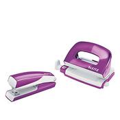 Leitz WOW Mini Stapler and Hole Punch Set Purple image