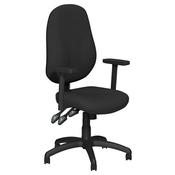 O.B Series Office Chair Fabric Seat Black Base &amp; Adjustable Arms Black image