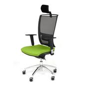 Ergonomic Mesh Task Operator Office Chair With Headrest Lumbar Support &amp; Adjustable Arms Black/Green OZ Series image