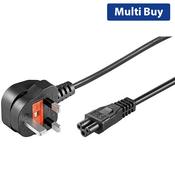 Microconnect Power Cable - Black, 2m, Type G Plug to C5 Coupler image