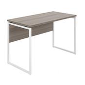 Camden Minimalist Desk with Grey Oak Top and White Square Metal Frame image