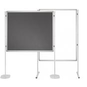 Double Sided Felt Notice Board Grey &amp; Whiteboard 1200 x 1800mm For Franken Pro Partition System - Feet are not Included, Available to Buy Separately
