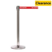 Queuemaster 550 Pol Stain Post 3.4M No Entry Red Webbing With White Print image