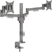 Leap M200 Double Monitor Arm - VESA Compatible, Durable Steel Construction, Ergonomic Streamline Design - Colour: Silver image