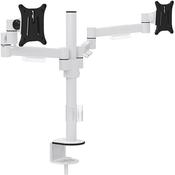 Leap M200 Double Monitor Arm - VESA Compatible, Durable Steel Construction, Ergonomic Streamline Design - Colour: White image
