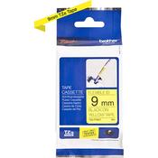 Brother TZe-FX621 9mm Black on Yellow Flexible ID Laminated TZe Tape Cassette 8 Metres image